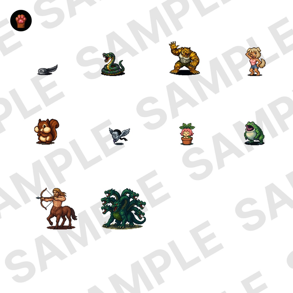 FR-02|無料お試し FR-02|ドット絵10点(透過PNG) FR-02 | Free Sample Pack (10 PNG, )