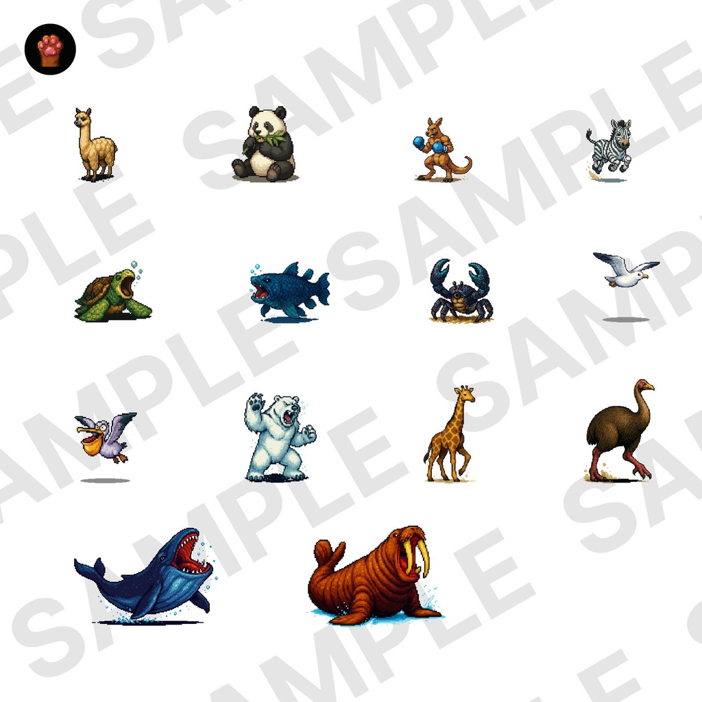 CP07-B31|動物:ペット&野生30体(透過PNG/商用OK) / Animals Pack x30 (PNG)