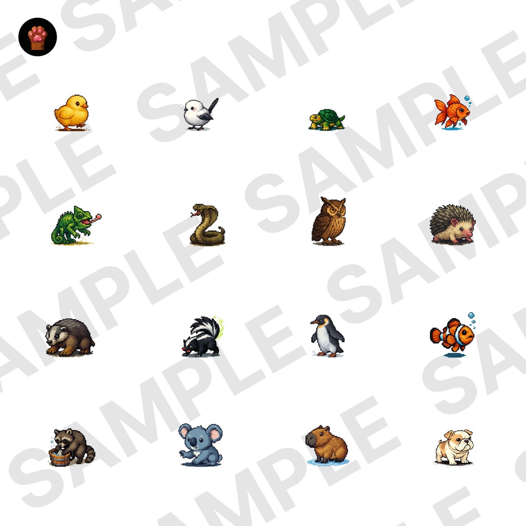 CP07-B31|動物:ペット&野生30体(透過PNG/商用OK) / Animals Pack x30 (PNG)