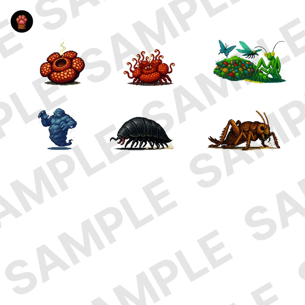 CP08-C31|昆虫・自然30体(透過PNG/商用OK) / Insects & Nature x30 (PNG)