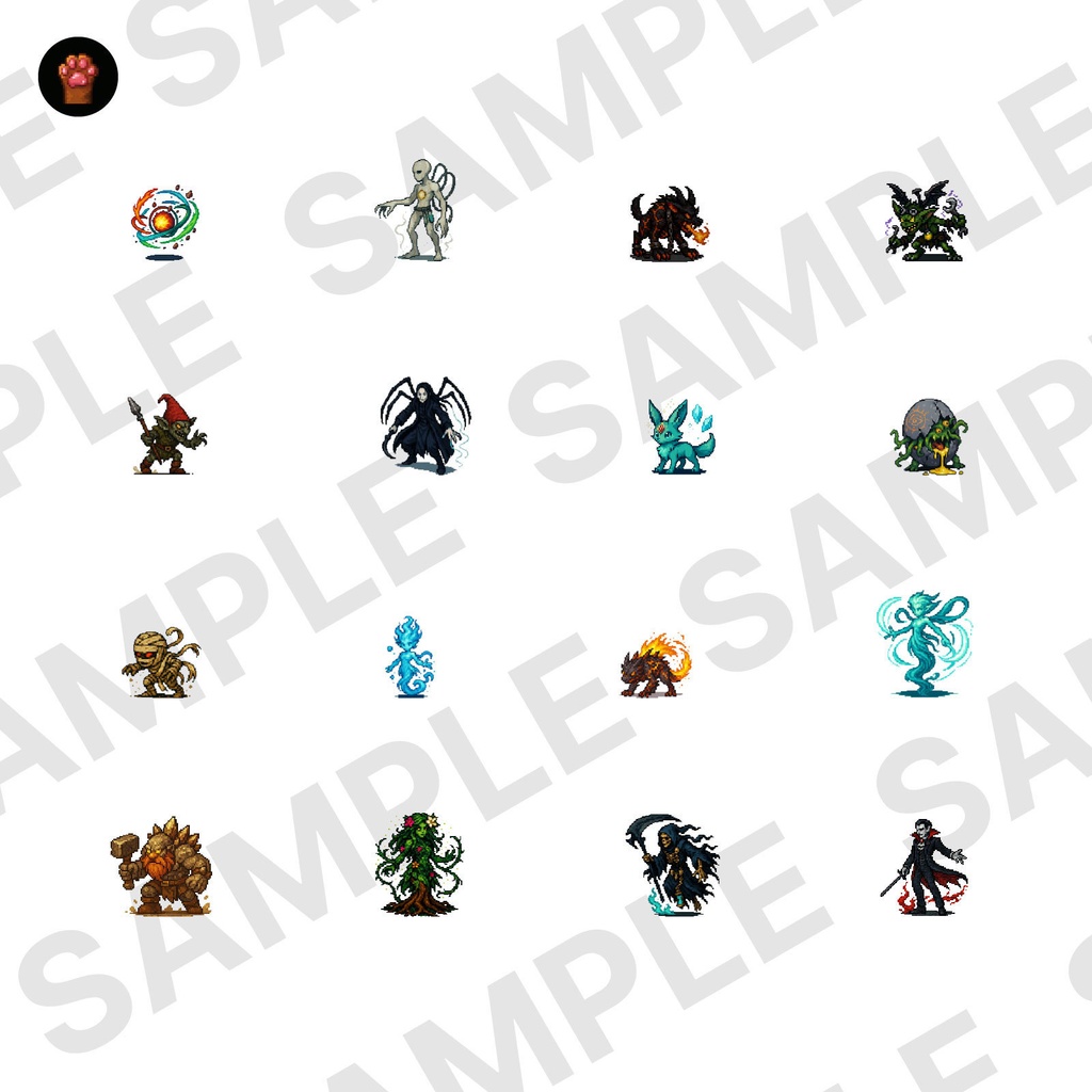 ST-02|RPG向けドット絵モンスター50体(透過PNG/商用OK) / Fantasy Pixel Monsters x50 (PNG, Commercial OK)