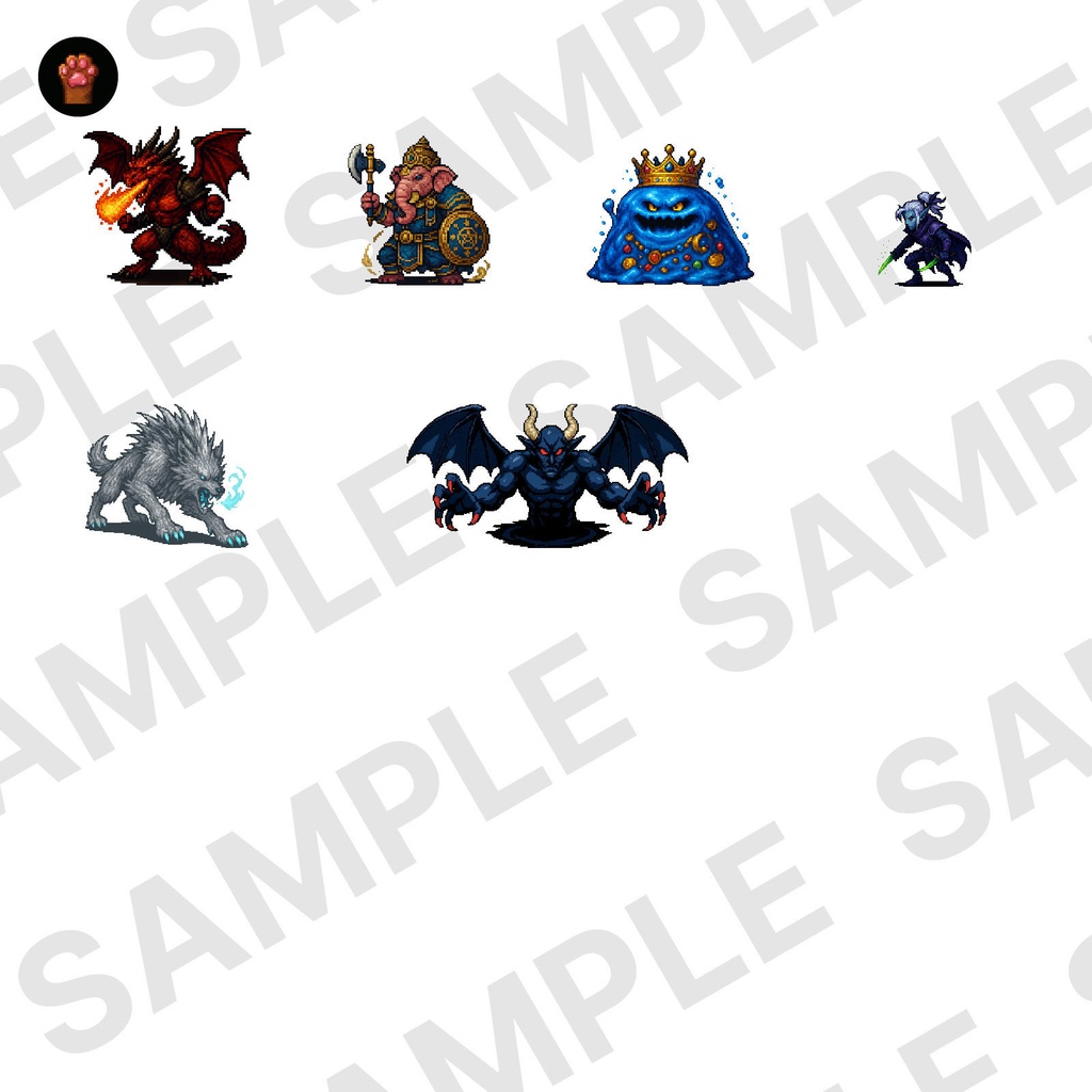 ST-02|RPG向けドット絵モンスター50体(透過PNG/商用OK) / Fantasy Pixel Monsters x50 (PNG, Commercial OK)