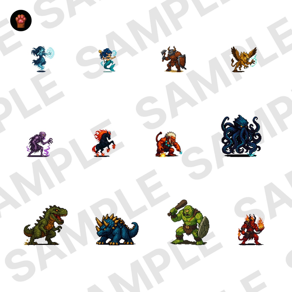 ST-02|RPG向けドット絵モンスター50体(透過PNG/商用OK) / Fantasy Pixel Monsters x50 (PNG, Commercial OK)