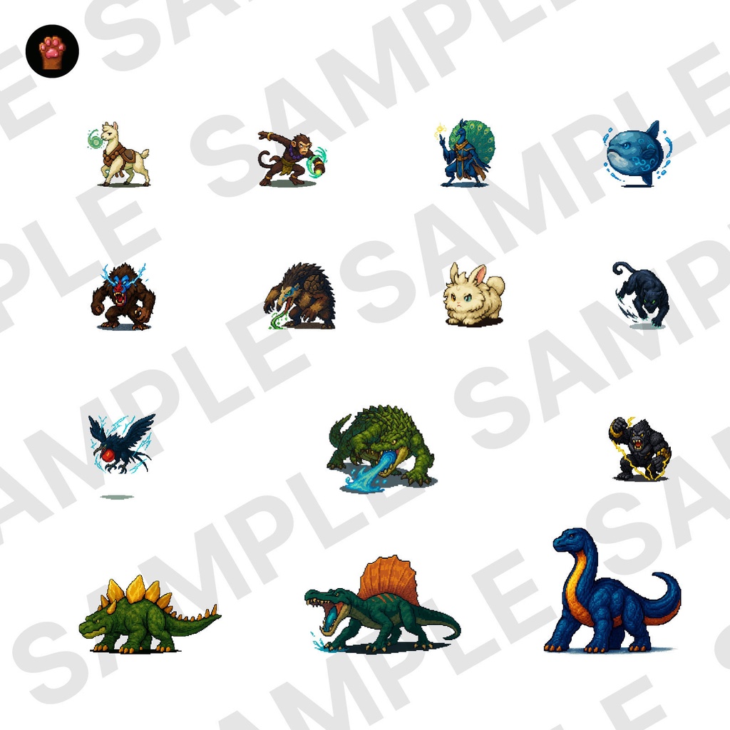 CP12-B61|動物:ペット&野生30体(透過PNG/商用OK) / Animals Pack x30 (PNG)