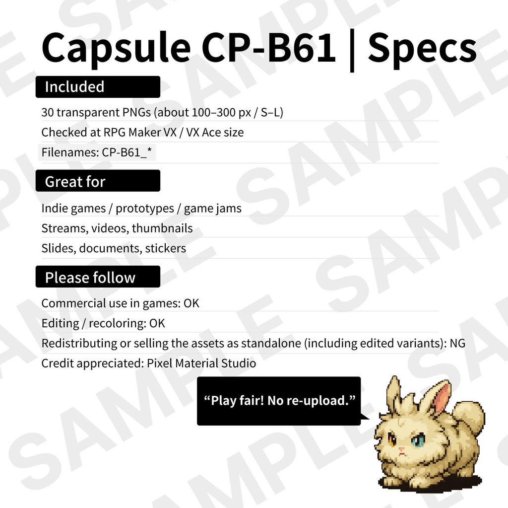 CP12-B61|動物:ペット&野生30体(透過PNG/商用OK) / Animals Pack x30 (PNG)
