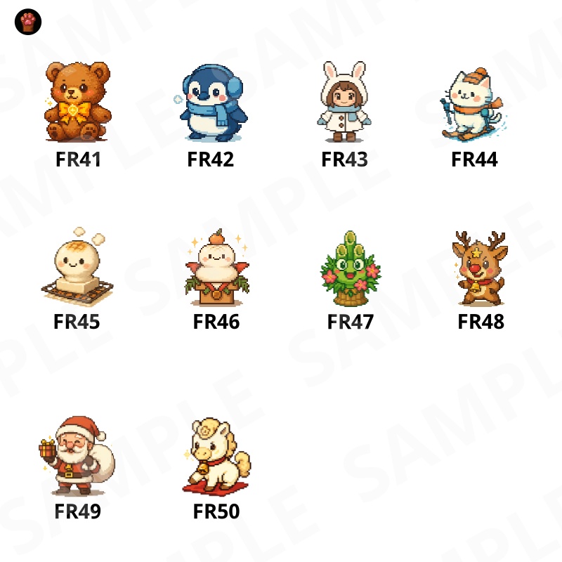 FR-05|無料お試し FR-05|ドット絵10点(透過PNG) FR-05 | Free Sample Pack (10 PNG, )