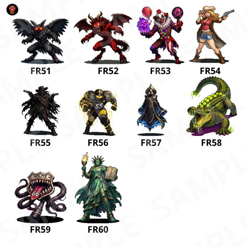 FR-06|無料お試し FR-06|ドット絵10点(透過PNG) FR-06 | Free Sample Pack (10 PNG, )