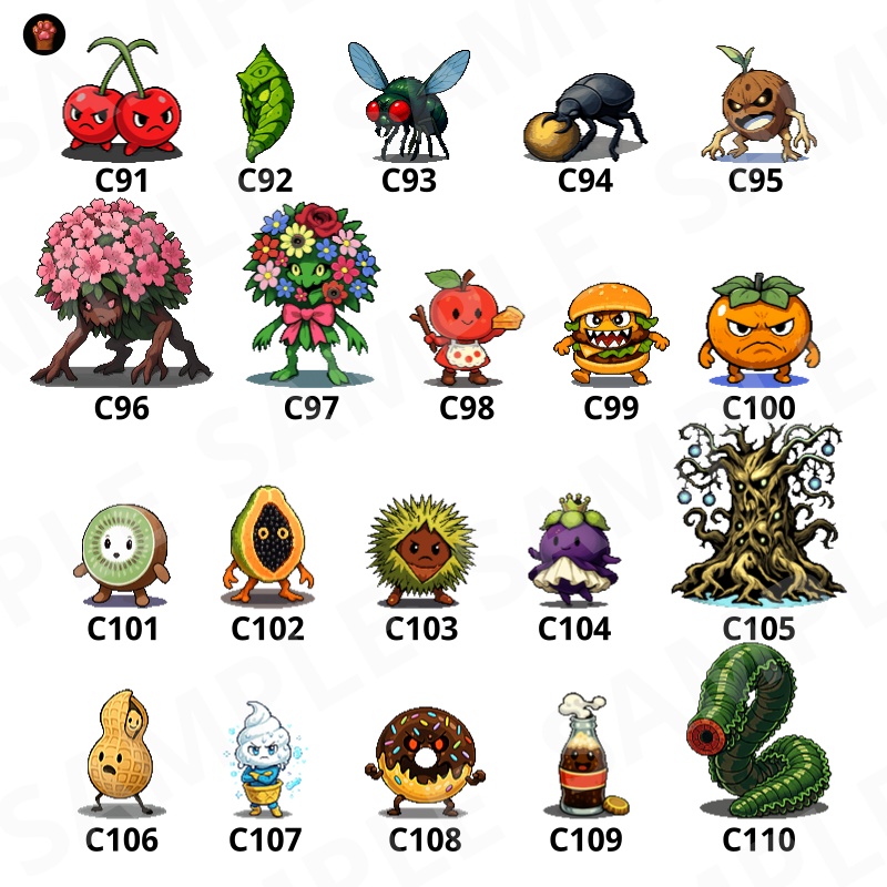 CP18-C91|昆虫・自然30体(透過PNG/商用OK) / Insects & Nature x30 (PNG)