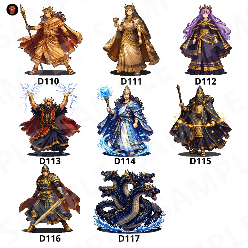 CP19-D91|神話・機械30体(透過PNG/商用OK) / Myth & Machines x30 (PNG)