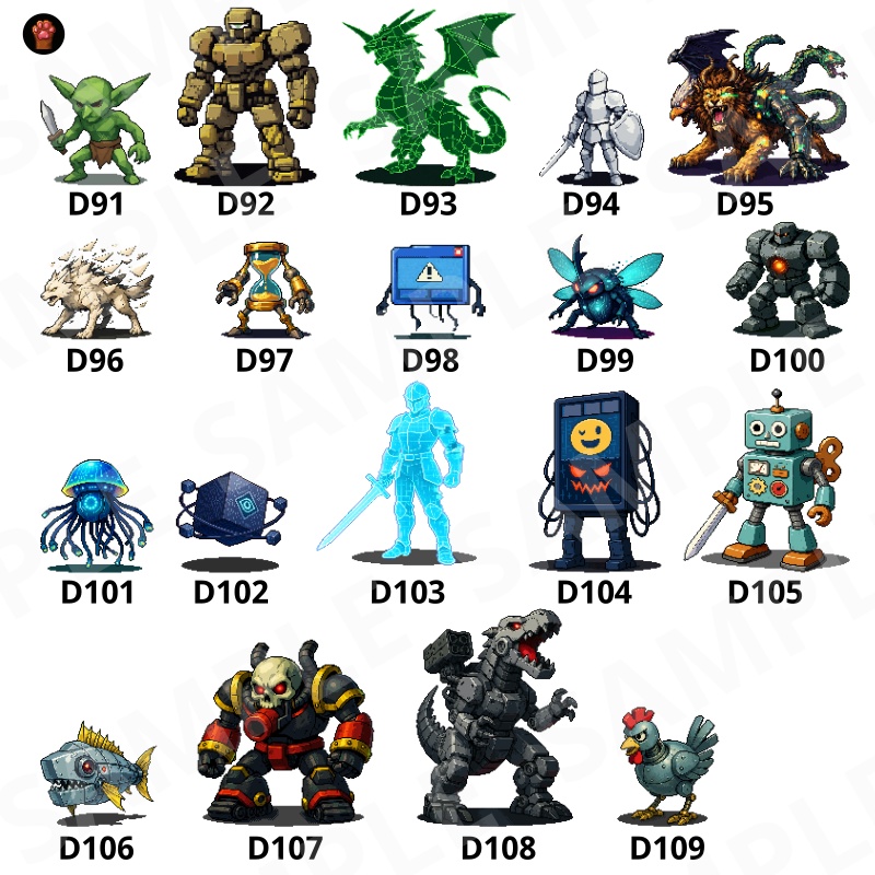 CP19-D91|神話・機械30体(透過PNG/商用OK) / Myth & Machines x30 (PNG)