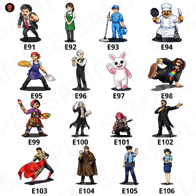 CP20-E91|人物・罠30点(透過PNG/商用OK) / Characters & Traps x30 (PNG)