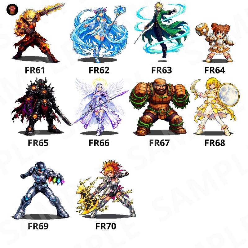 FR-07|無料お試し FR-07|ドット絵10点(透過PNG) FR-07 | Free Sample Pack (10 PNG, )