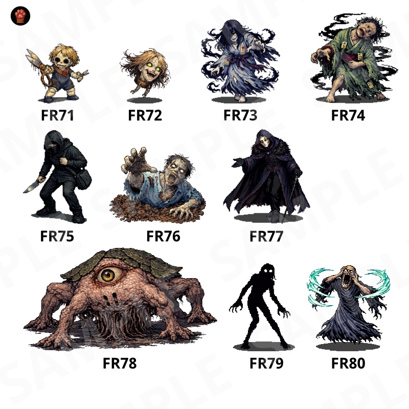 FR-08|無料お試し FR-08|ドット絵10点(透過PNG) FR-08 | Free Sample Pack (10 PNG, )