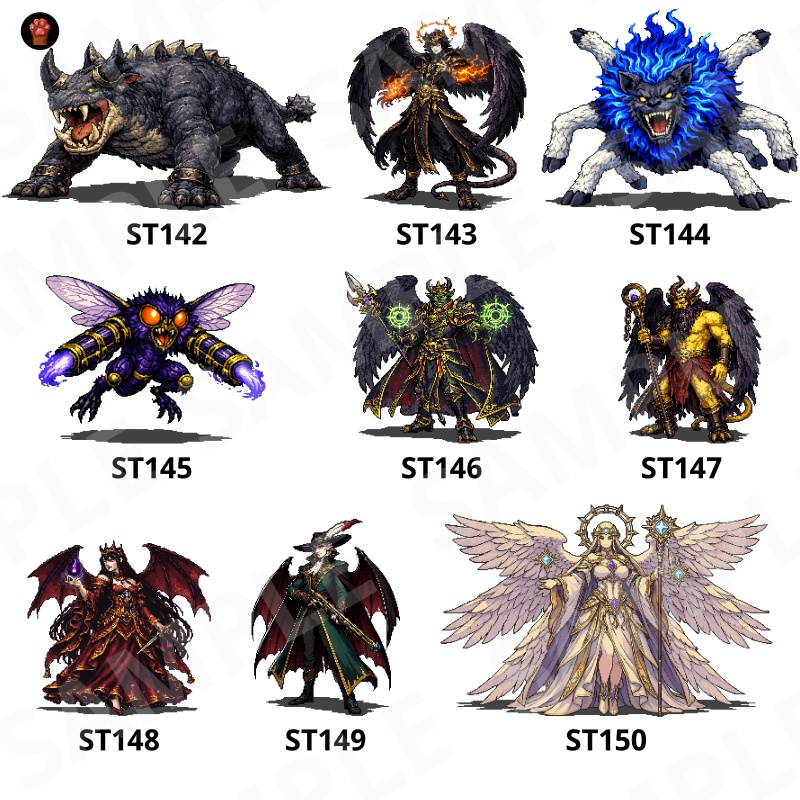 ST-03|RPG向けドット絵モンスター50体(透過PNG/商用OK) / Fantasy Pixel Monsters x50 (PNG, Commercial OK)