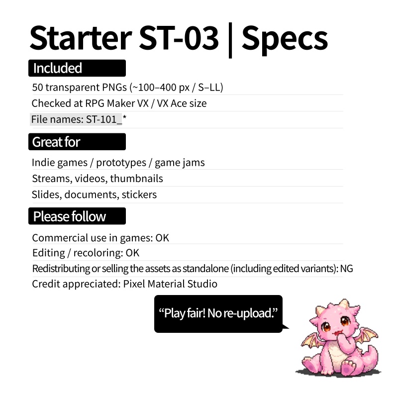 ST-03|RPG向けドット絵モンスター50体(透過PNG/商用OK) / Fantasy Pixel Monsters x50 (PNG, Commercial OK)