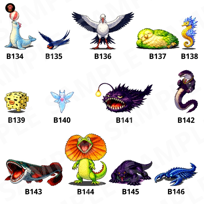 CP22-B121|動物:ペット&野生30体(透過PNG/商用OK) / Animals Pack x30 (PNG)