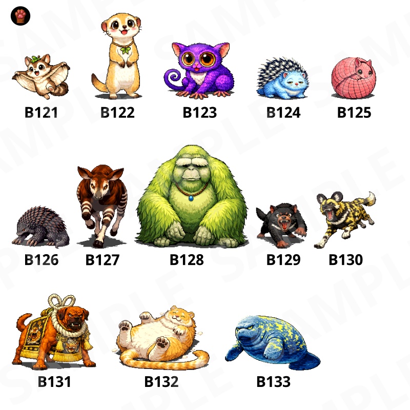 CP22-B121|動物:ペット&野生30体(透過PNG/商用OK) / Animals Pack x30 (PNG)