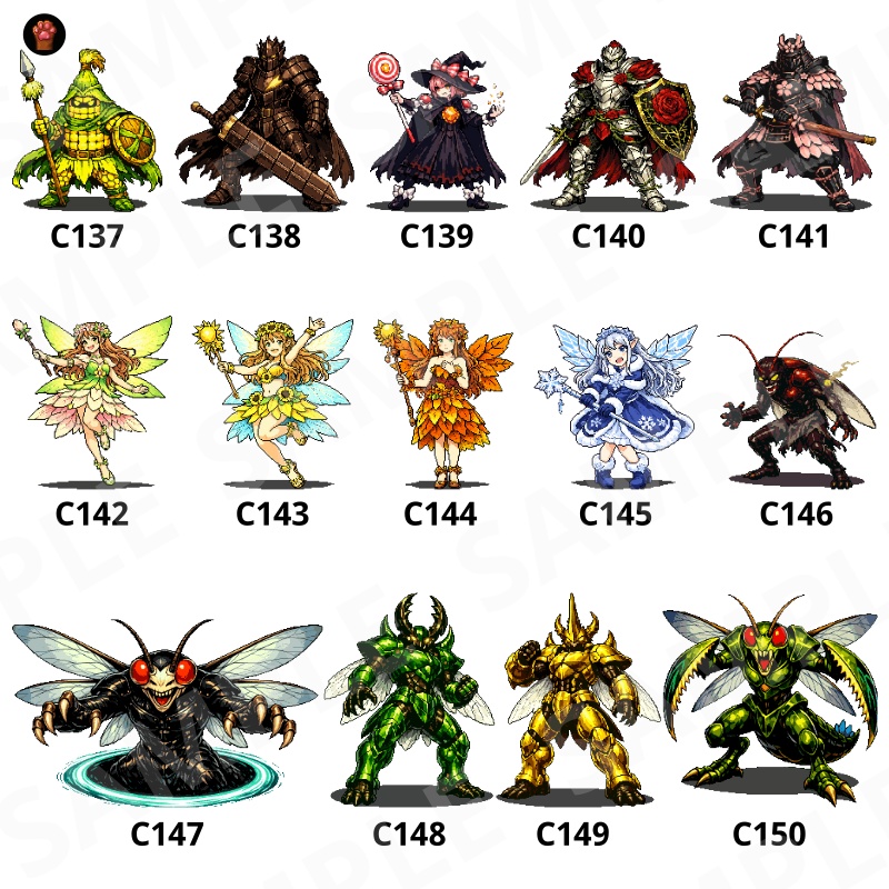 CP23-C121|昆虫・自然30体(透過PNG/商用OK) / Insects & Nature x30 (PNG)