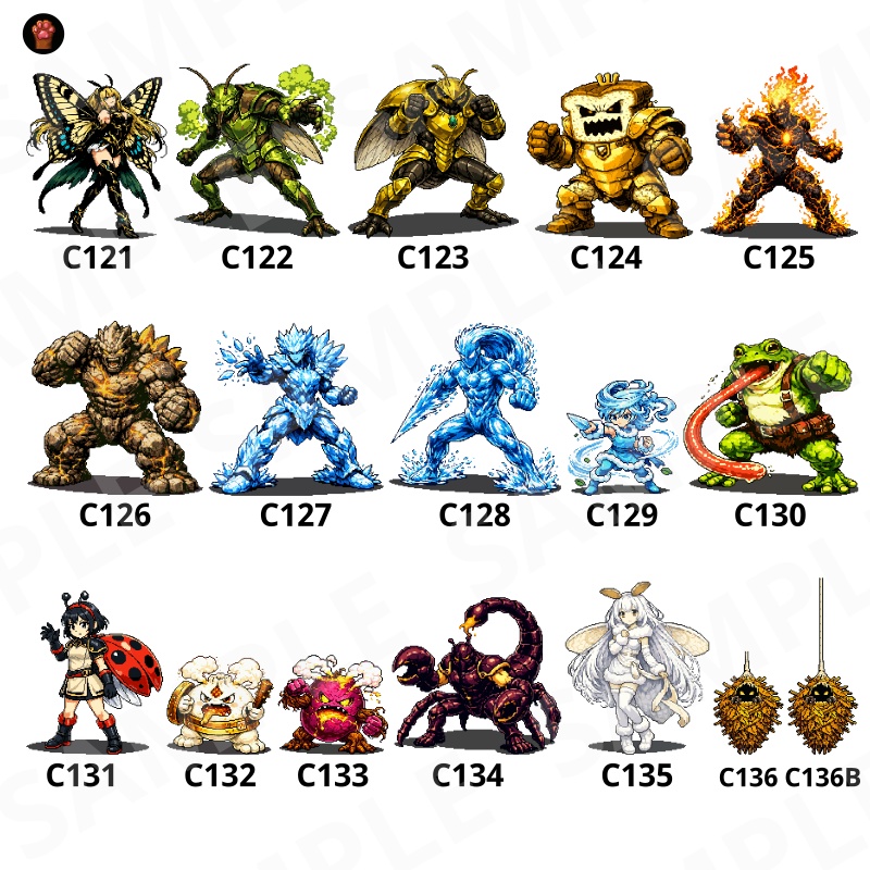 CP23-C121|昆虫・自然30体(透過PNG/商用OK) / Insects & Nature x30 (PNG)