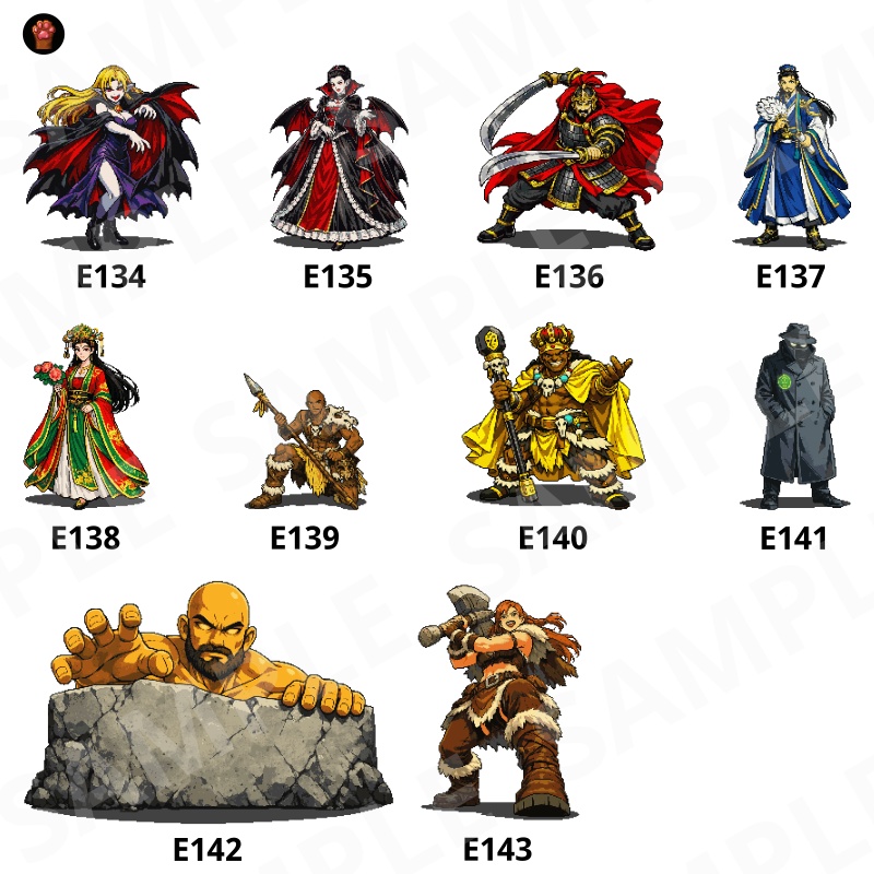 CP25-E121|人物・罠30点(透過PNG/商用OK) / Characters & Traps x30 (PNG)