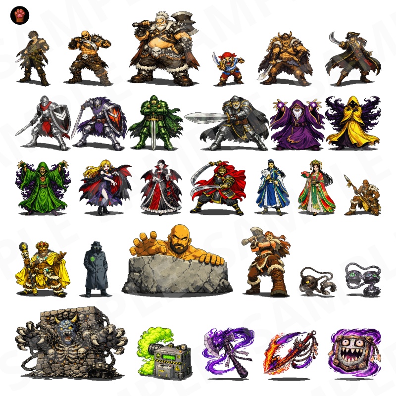 CP25|人物・罠30点(透過PNG/商用OK) / Characters & Traps x30