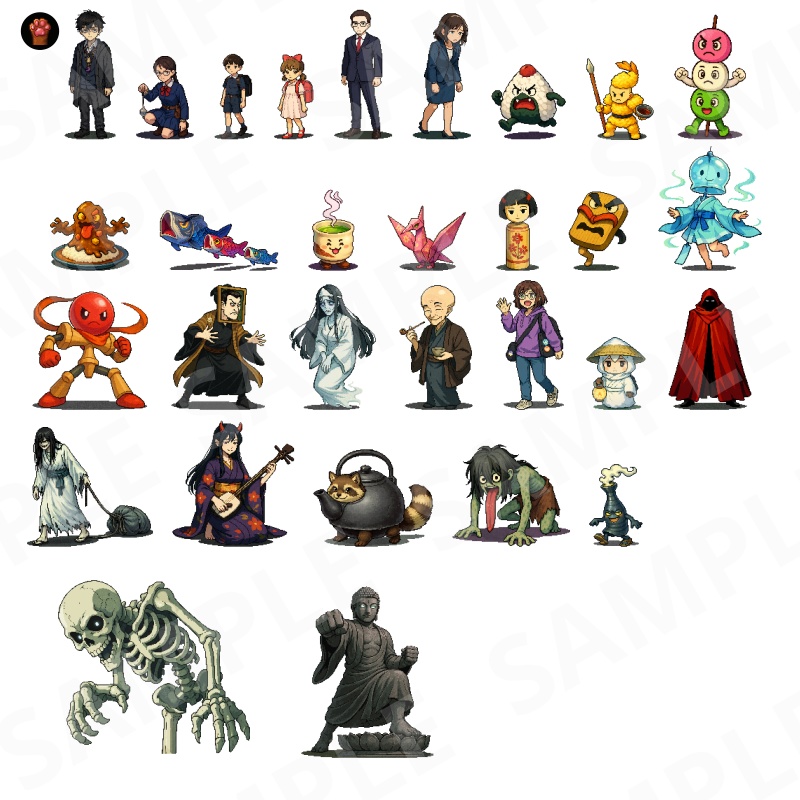 1000-Monster Mega Pack|RPG向けドット絵モンスター1000体(透過PNG/商用OK) Fantasy Pixel Monsters x1000 (PNG, Commercial OK)