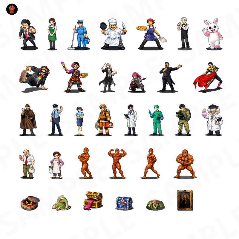 1000-Monster Mega Pack|RPG向けドット絵モンスター1000体(透過PNG/商用OK) Fantasy Pixel Monsters x1000 (PNG, Commercial OK)