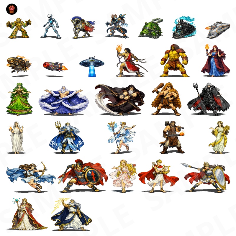 1000-Monster Mega Pack|RPG向けドット絵モンスター1000体(透過PNG/商用OK) Fantasy Pixel Monsters x1000 (PNG, Commercial OK)