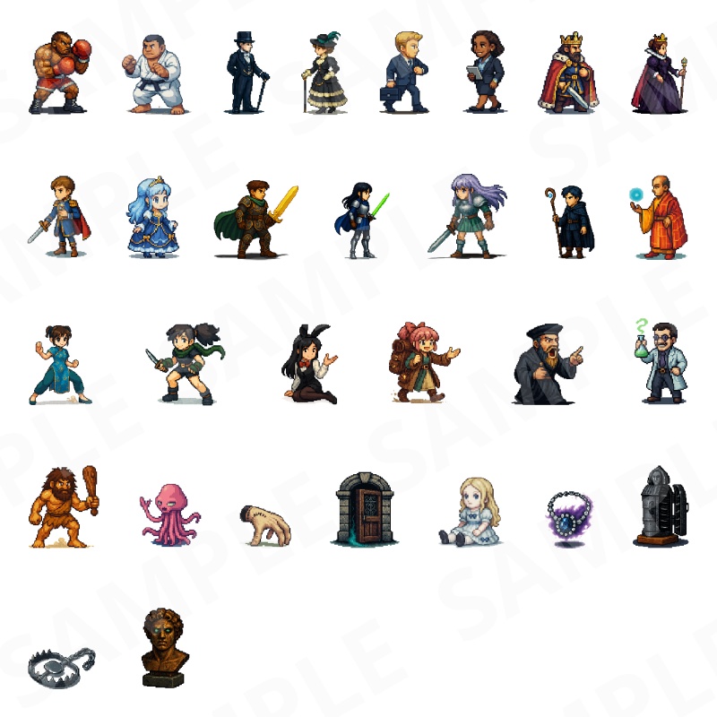 1000-Monster Mega Pack|RPG向けドット絵モンスター1000体(透過PNG/商用OK) Fantasy Pixel Monsters x1000 (PNG, Commercial OK)