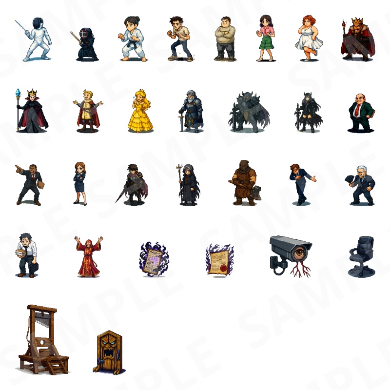 1000-Monster Mega Pack|RPG向けドット絵モンスター1000体(透過PNG/商用OK) Fantasy Pixel Monsters x1000 (PNG, Commercial OK)