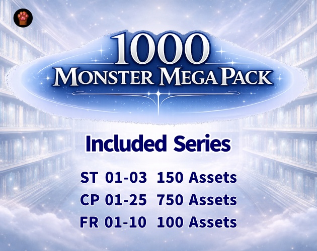 1000-Monster Mega Pack|RPG向けドット絵モンスター1000体(透過PNG/商用OK) Fantasy Pixel Monsters x1000 (PNG, Commercial OK)