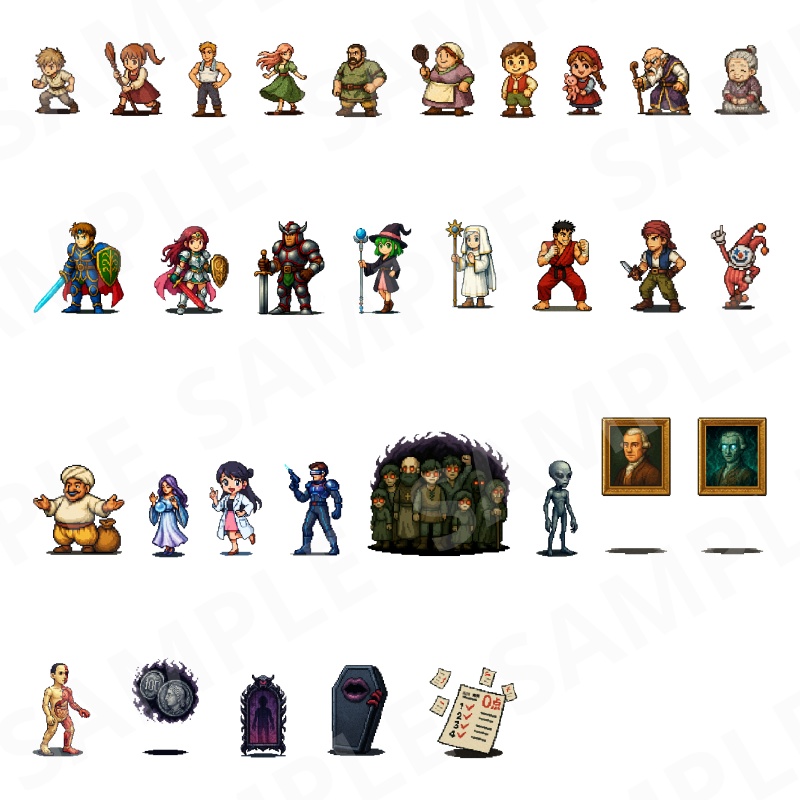 1000-Monster Mega Pack|RPG向けドット絵モンスター1000体(透過PNG/商用OK) Fantasy Pixel Monsters x1000 (PNG, Commercial OK)