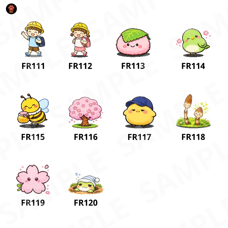 FR-12|無料お試し FR-12|ドット絵10点(透過PNG) FR-12 | Free Sample