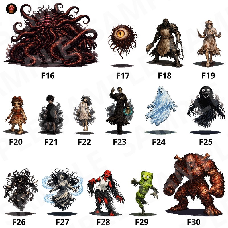 CP26-F01|ホラー30点(透過PNG/商用OK) / Horror & Nightmares x30 (PNG)