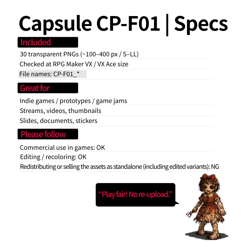 CP26-F01|ホラー30点(透過PNG/商用OK) / Horror & Nightmares x30 (PNG)