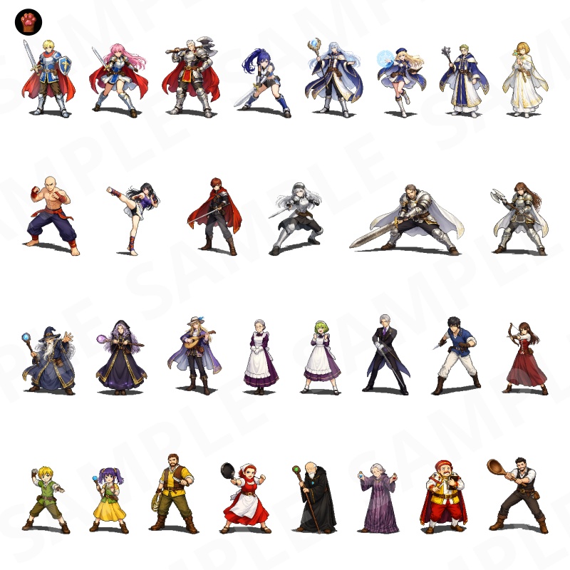 CP30-E151|人物・罠30点(透過PNG/商用OK) / Characters & Traps x30 (PNG)