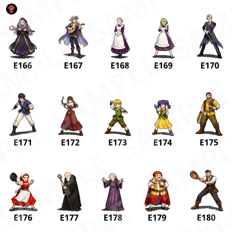 CP30-E151|人物・罠30点(透過PNG/商用OK) / Characters & Traps x30 (PNG)