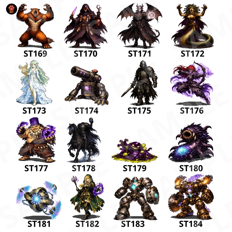 ST-04|RPG向けドット絵モンスター50体(透過PNG/商用OK) / Fantasy Pixel Monsters x50 (PNG, Commercial OK)