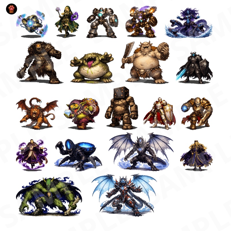 ST-04|RPG向けドット絵モンスター50体(透過PNG/商用OK) / Fantasy Pixel Monsters x50 (PNG, Commercial OK)