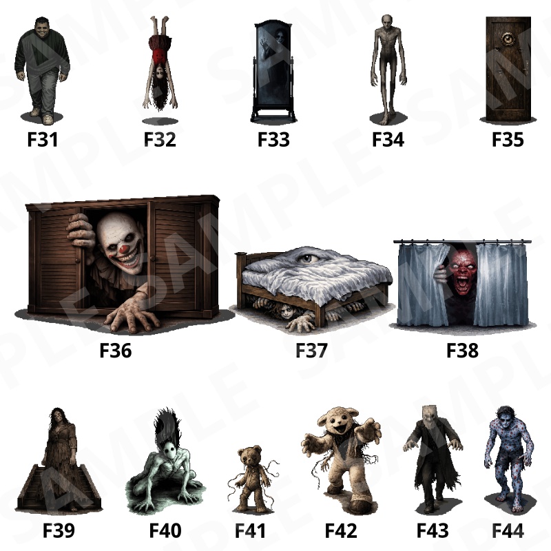CP31-F31|ホラー30点(透過PNG/商用OK) / Horror & Nightmares x30 (PNG)