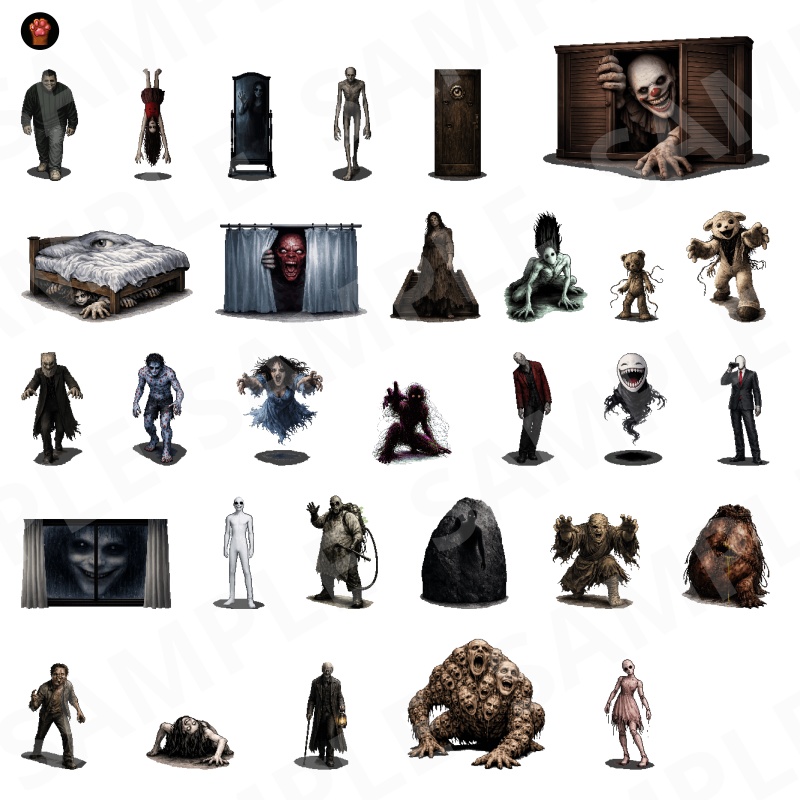 CP31-F31|ホラー30点(透過PNG/商用OK) / Horror & Nightmares x30 (PNG)