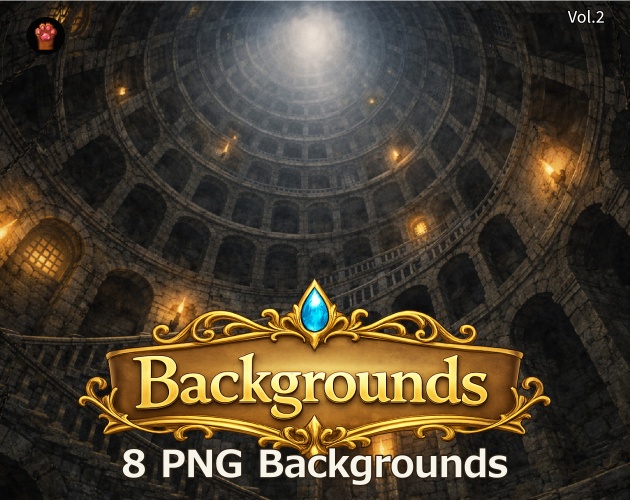 CS02|カットシーン背景 8点(PNG/商用OK) / Cutscene Backgrounds x8 (PNG)
