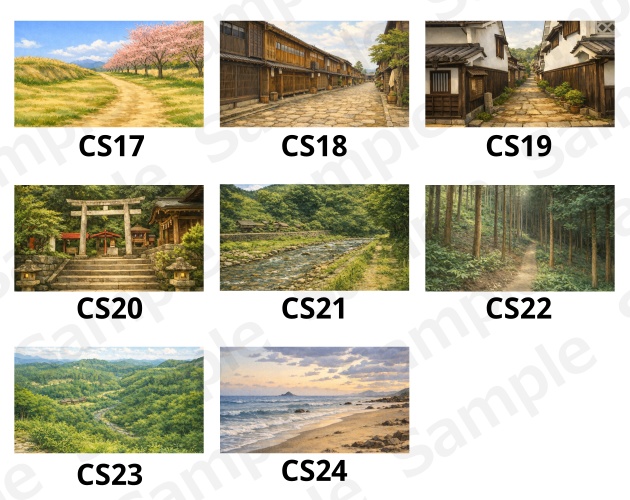 CS03|カットシーン背景 8点(PNG/商用OK) / Cutscene Backgrounds x8 (PNG)