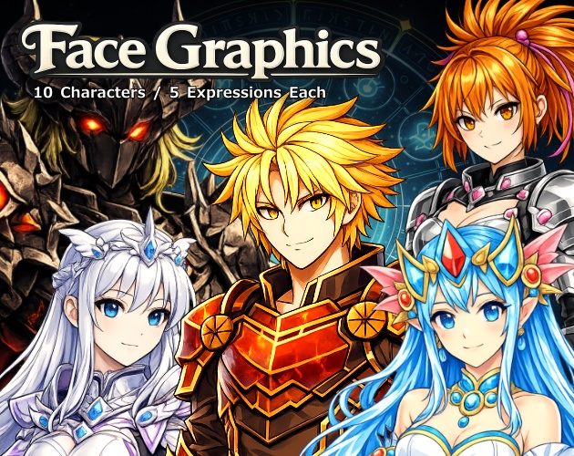 FG03|Face Graphics 50点(透過PNG/商用OK) / Face Graphics x50 (PNG)