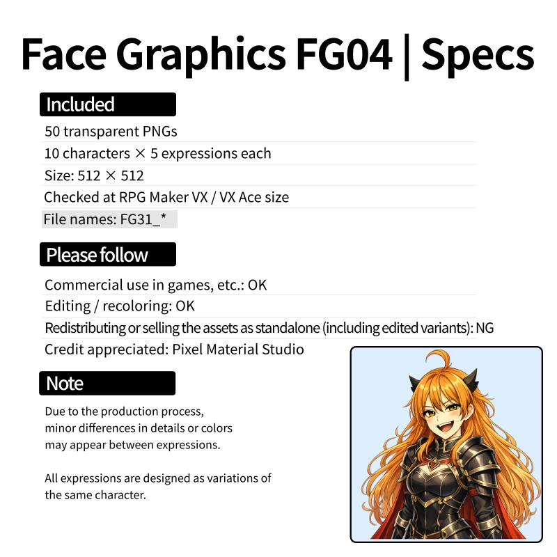 FG04|Face Graphics 50点(透過PNG/商用OK) / Face Graphics x50 (PNG)
