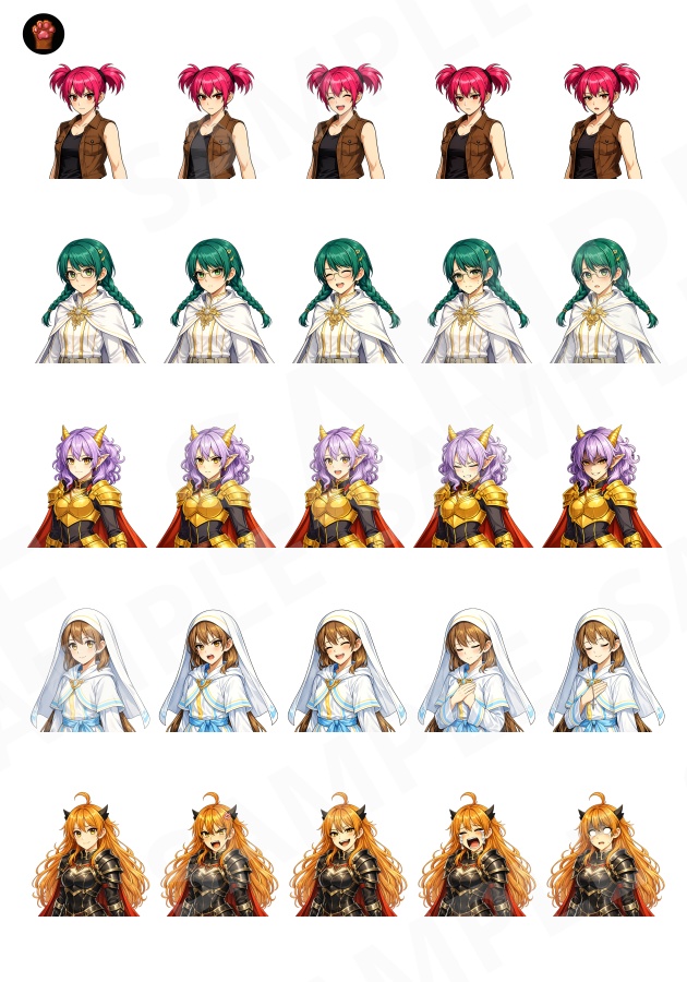 FG04|Face Graphics 50点(透過PNG/商用OK) / Face Graphics x50 (PNG)