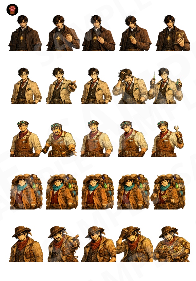 FG06|Face Graphics 50点(透過PNG/商用OK) / Face Graphics x50 (PNG)