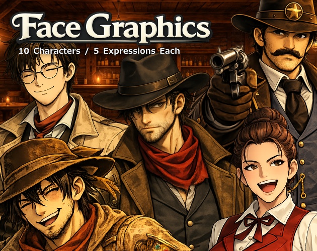 FG06｜Face Graphics 50点（透過PNG／商用OK） / Face Graphics x50 (PNG)