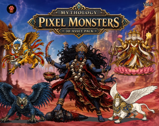 CP34-D151｜神話モンスター30体（透過PNG／商用OK） / Mythology Monsters x30 (PNG)