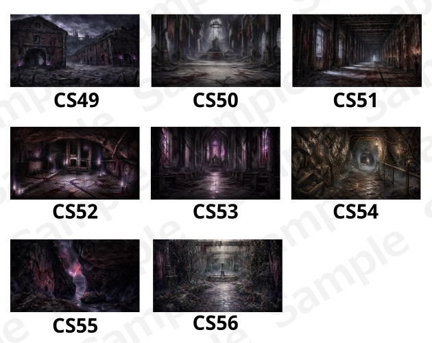CS07|カットシーン背景 8点(PNG/商用OK) / Cutscene Backgrounds x8 (PNG)
